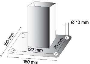 Bodenplatte 100- x 150 mm Vierkant